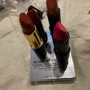 Lancôme LipStick Bundle Blush Subtil Sheer Lipstick Set - Red, Pink, Brown